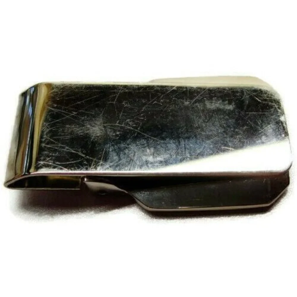 Paris Money Clip Stainless Steel Wallet Credit Card Cash ID Holder Silver